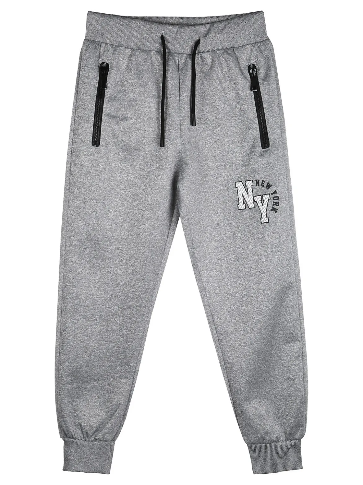 Yi Boy Pantaloni tuta da bambino con polsini e coulisse - grigio