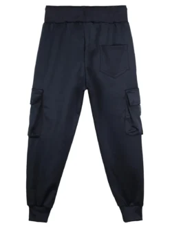 Yi Boy Pantaloni tuta da bambino con tasconi laterali e polsini - blu scuro