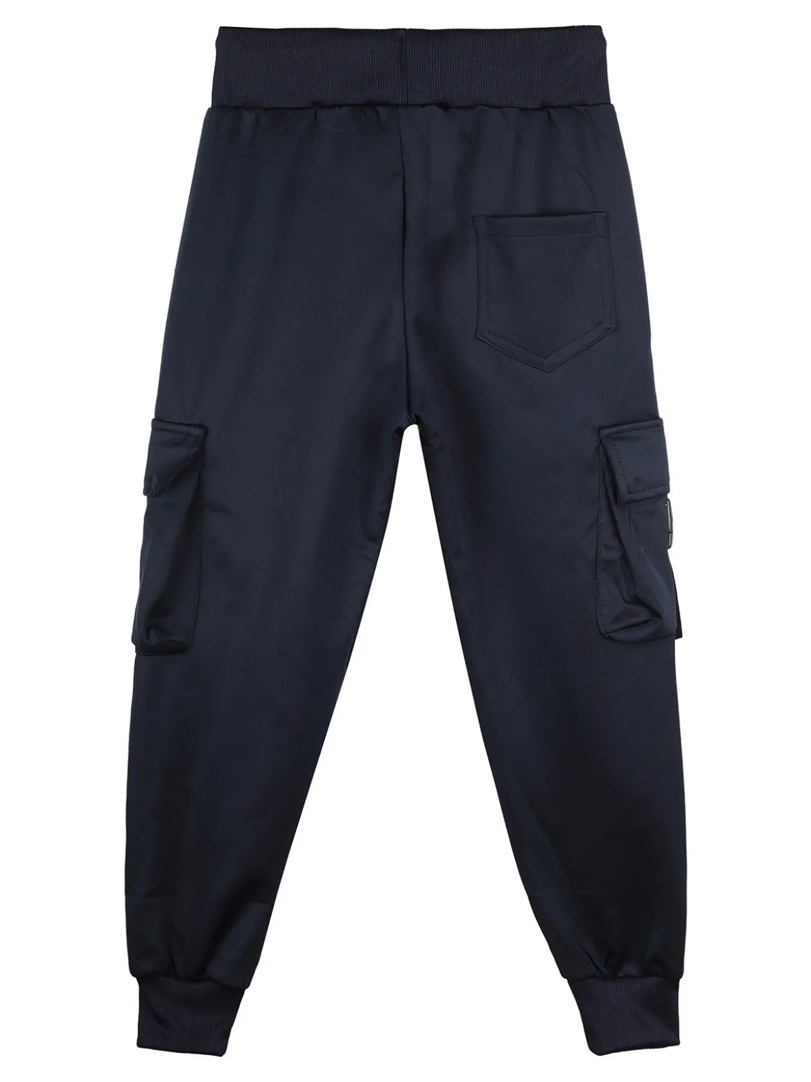Yi Boy Pantaloni tuta da bambino con tasconi laterali e polsini - blu scuro