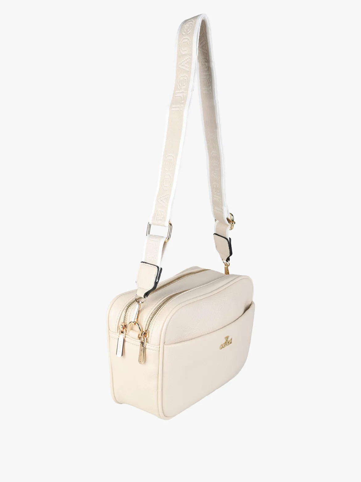 You Young Coveri Borsa a tracolla da donna in ecopelle con doppio scomparto - beige