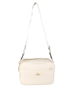 You Young Coveri Borsa a tracolla da donna in ecopelle con doppio scomparto - beige