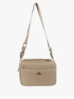 You Young Coveri Borsa a tracolla da donna in ecopelle con doppio scomparto - taupe