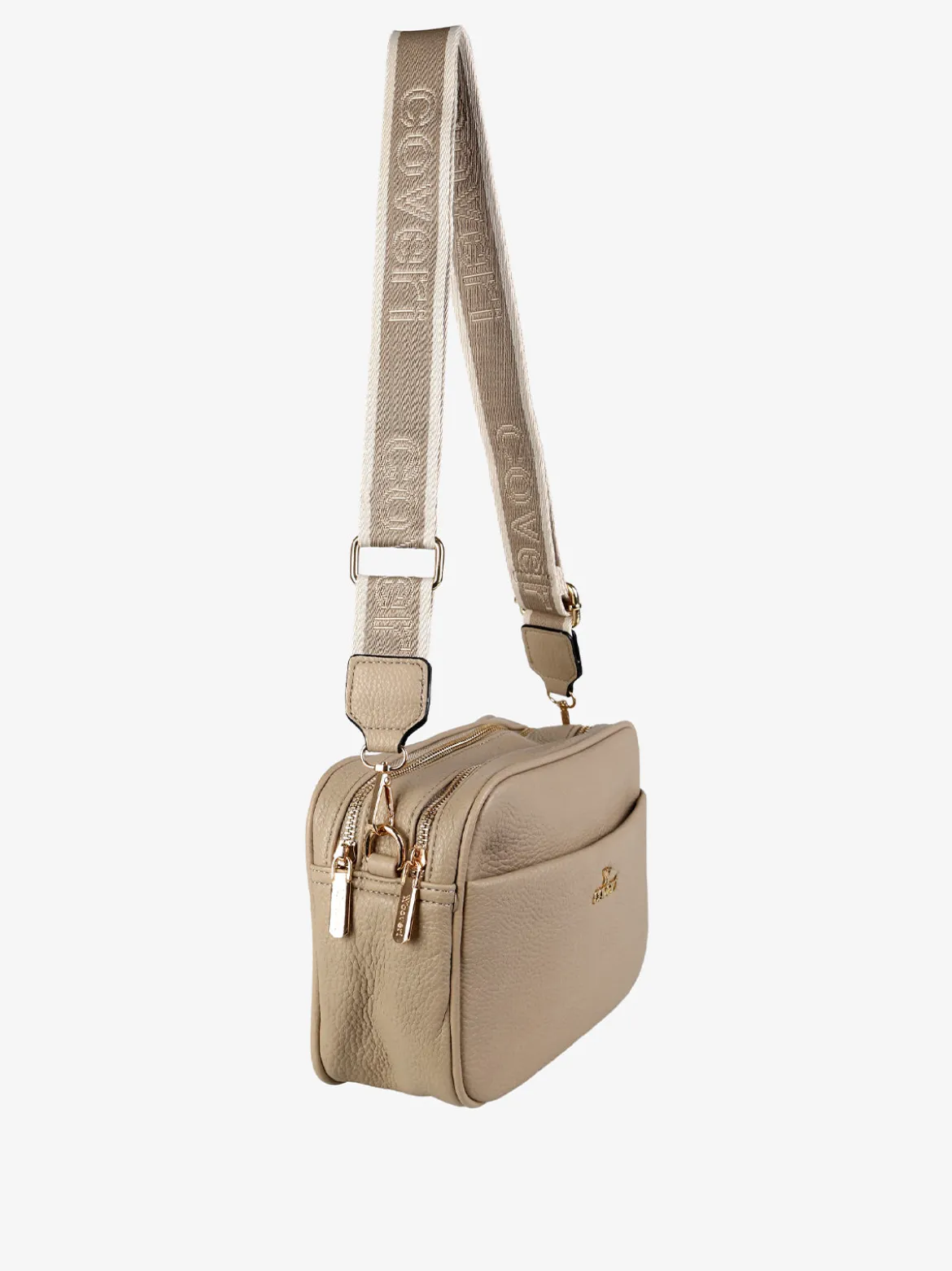 You Young Coveri Borsa a tracolla da donna in ecopelle con doppio scomparto - taupe