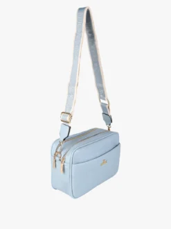 You Young Coveri Borsa a tracolla da donna in ecopelle con doppio scomparto - azzurro