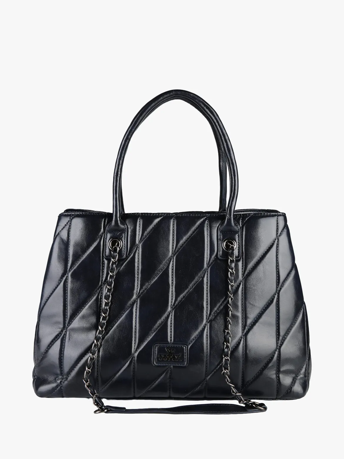 You Young Coveri Borsa donna trapuntata con doppi manici - blu scuro