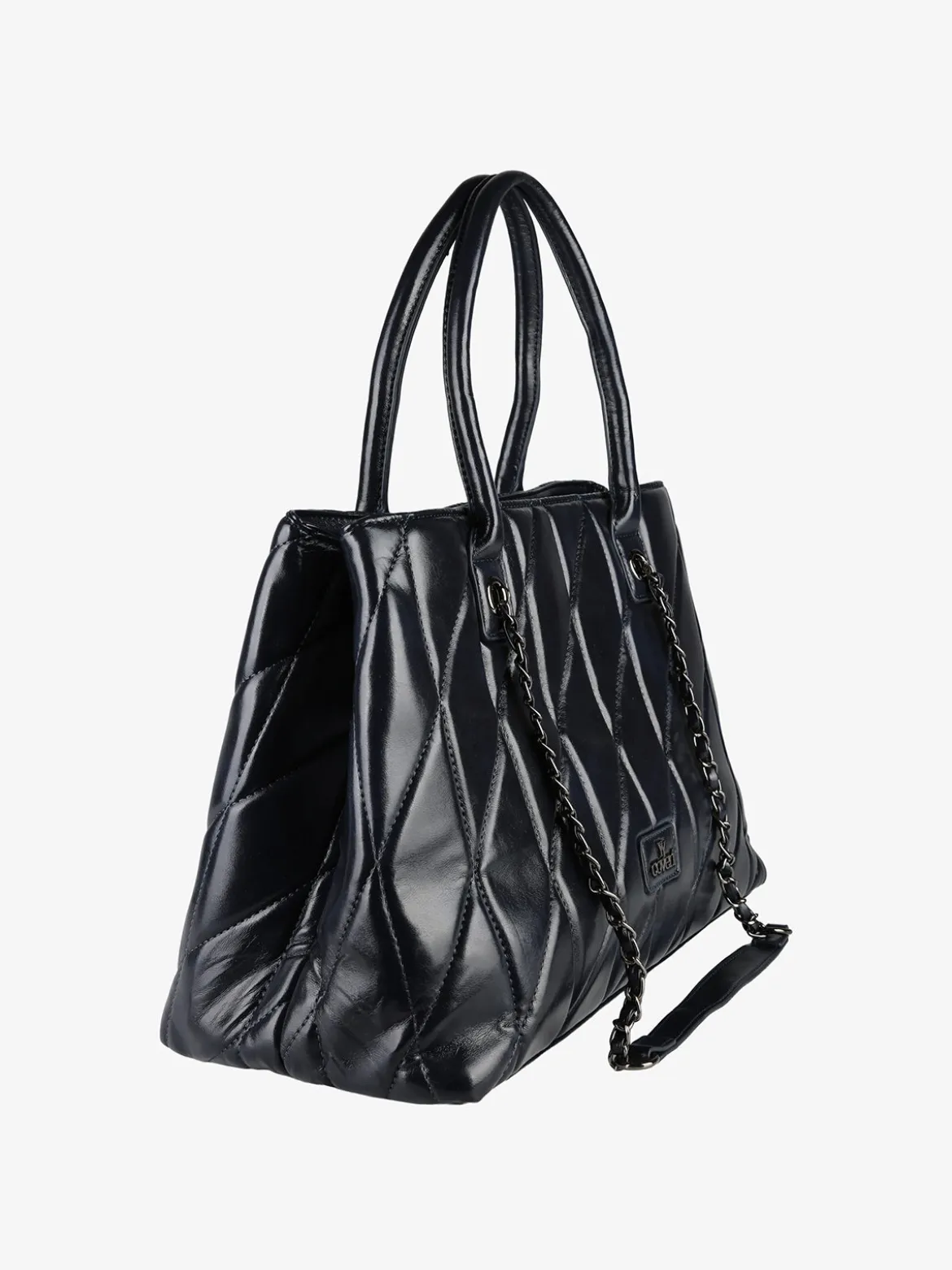 You Young Coveri Borsa donna trapuntata con doppi manici - blu scuro