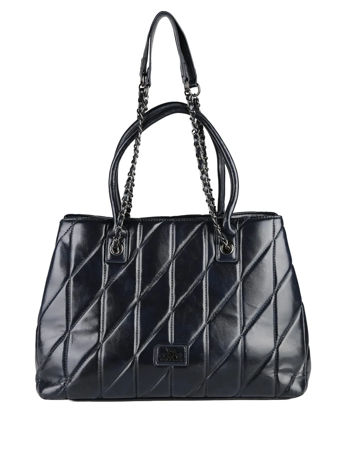 You Young Coveri Borsa donna trapuntata con doppi manici - blu scuro
