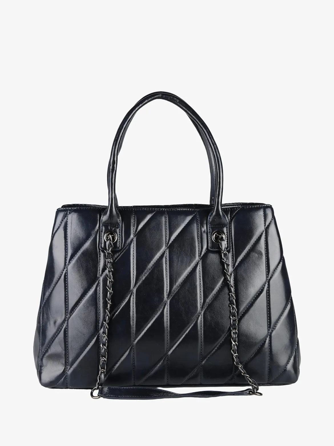 You Young Coveri Borsa donna trapuntata con doppi manici - blu scuro