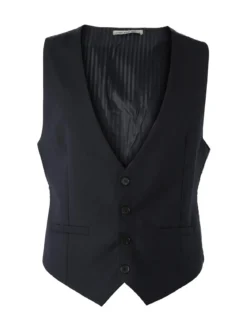 Y.T Jeans Gilet classico da uomo con bottoni - blu scuro