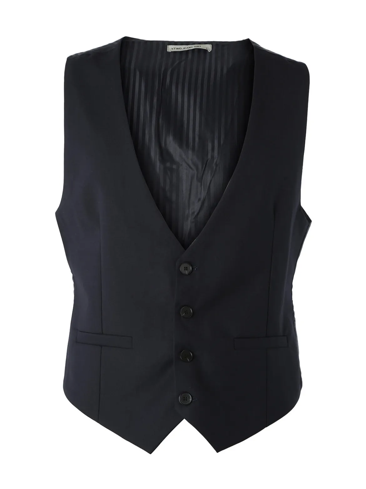 Y.T Jeans Gilet classico da uomo con bottoni - blu scuro