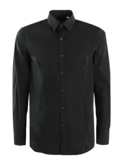 Y.Two Camicia da uomo in misto cotone a maniche lunghe
