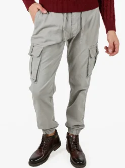 Zeta Pantaloni cargo da uomo con coulisse - grigio chiaro