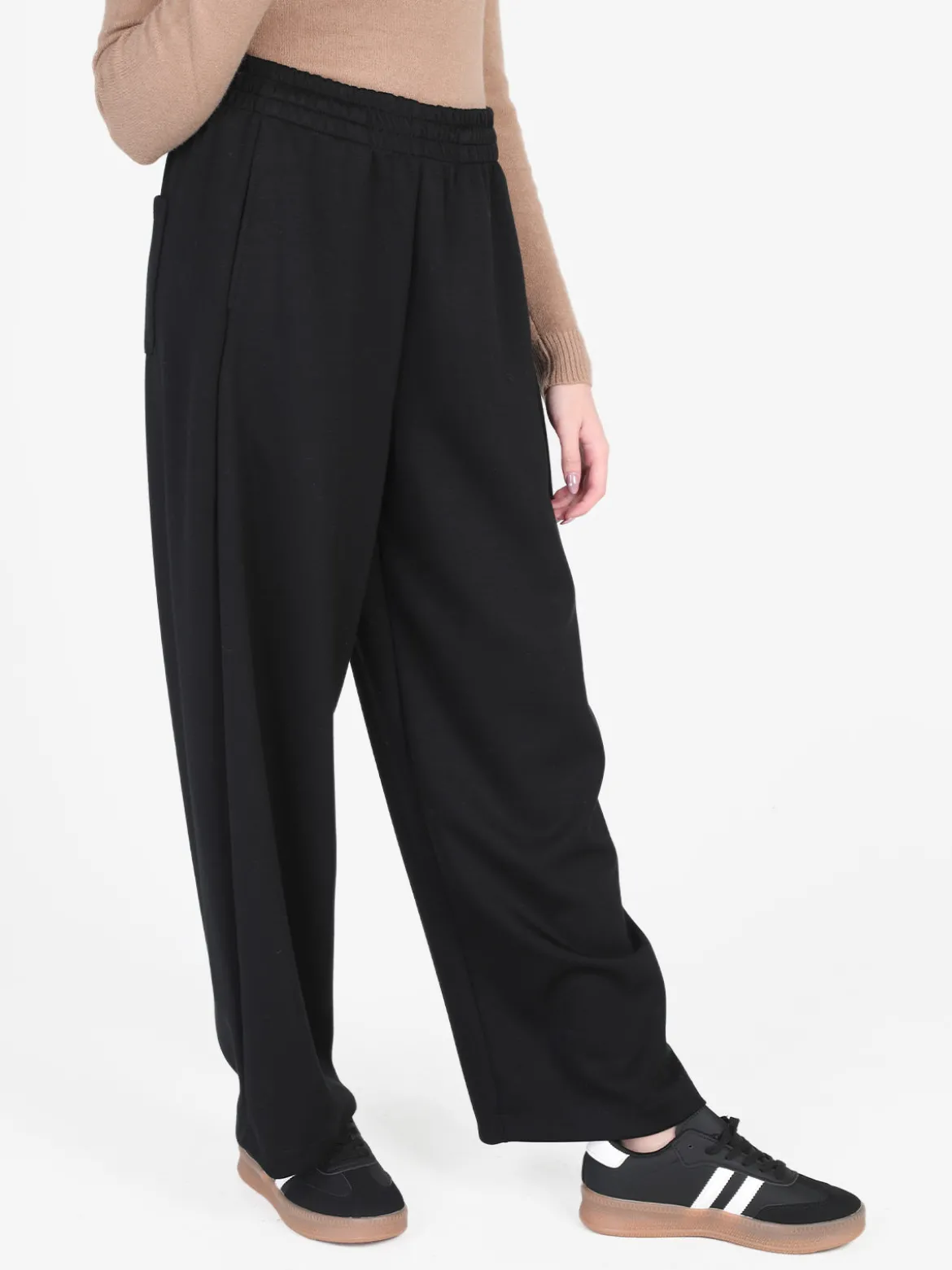 Zeta Pantaloni donna in panno a gamba larga